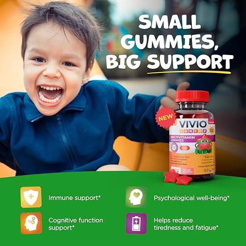 VIVIO Junior Multivitamin Gummies: Delicious, Chewable, Sugar-Free Multivitamin Gummies for Children 3 Years and Older. Packed with 12 nutrients, Including Zinc and Iodine, Vitamin C and D - Image 2