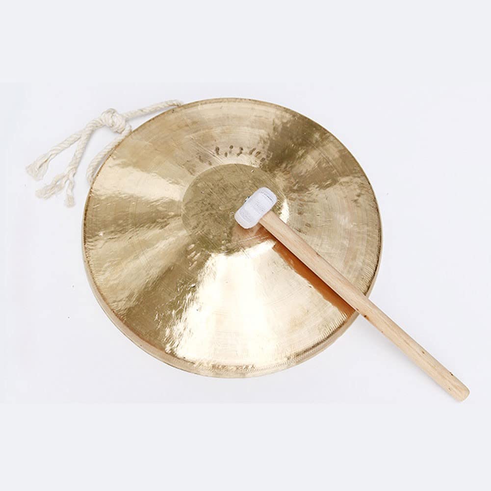 Mosiężny gong Feng Shui, Chiński mosiężny gong dęty z młotkiem 28-30 cm(30cm)