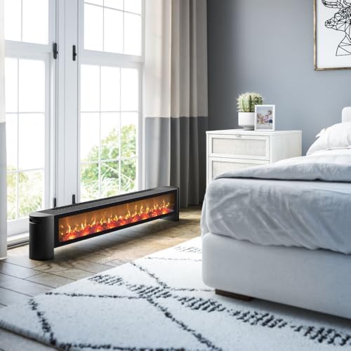 duraflame Electric Fireplace Baseboard Heater, Black - Thumbnail 2