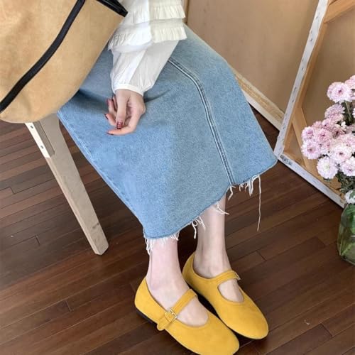 Temperament Solid Color Flat Shoes, Casual Shoes, Comfortable Round Toe Mary Jane Flats for Daily Wear, Lightweight Breathable for Women3