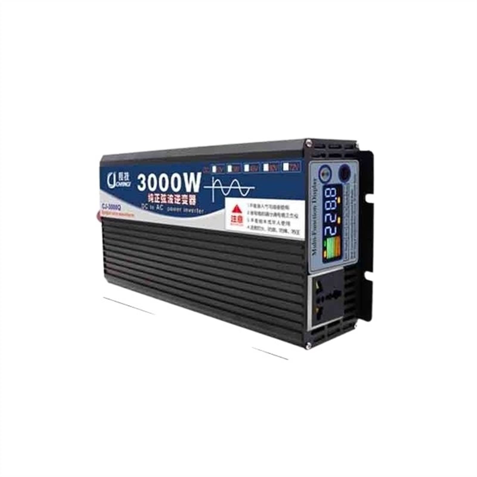 Inverter di potenza, Inverter a onda sinusoidale pura 1600W 2200W 2600W 3000W 4000W 5000W 6000W 7000w 8000w 12V/24V 48V 60V a 110/220 Convertitore di potenza tensione solare USB
