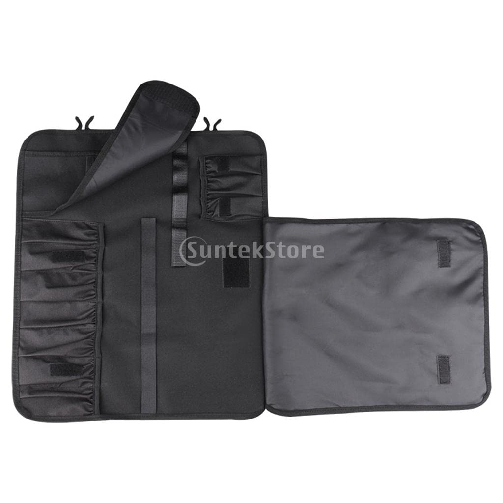F Fityle Borsa Portacoltelli, Borsa Porta Coltelli Chef, Borsa a Rullo per Coltelli da Chef (14 Slot) Contiene 8 Coltelli Pi Mannaia, Tasca Multiuso E 6 Cucchiai da Degustazione, Portacoltelli