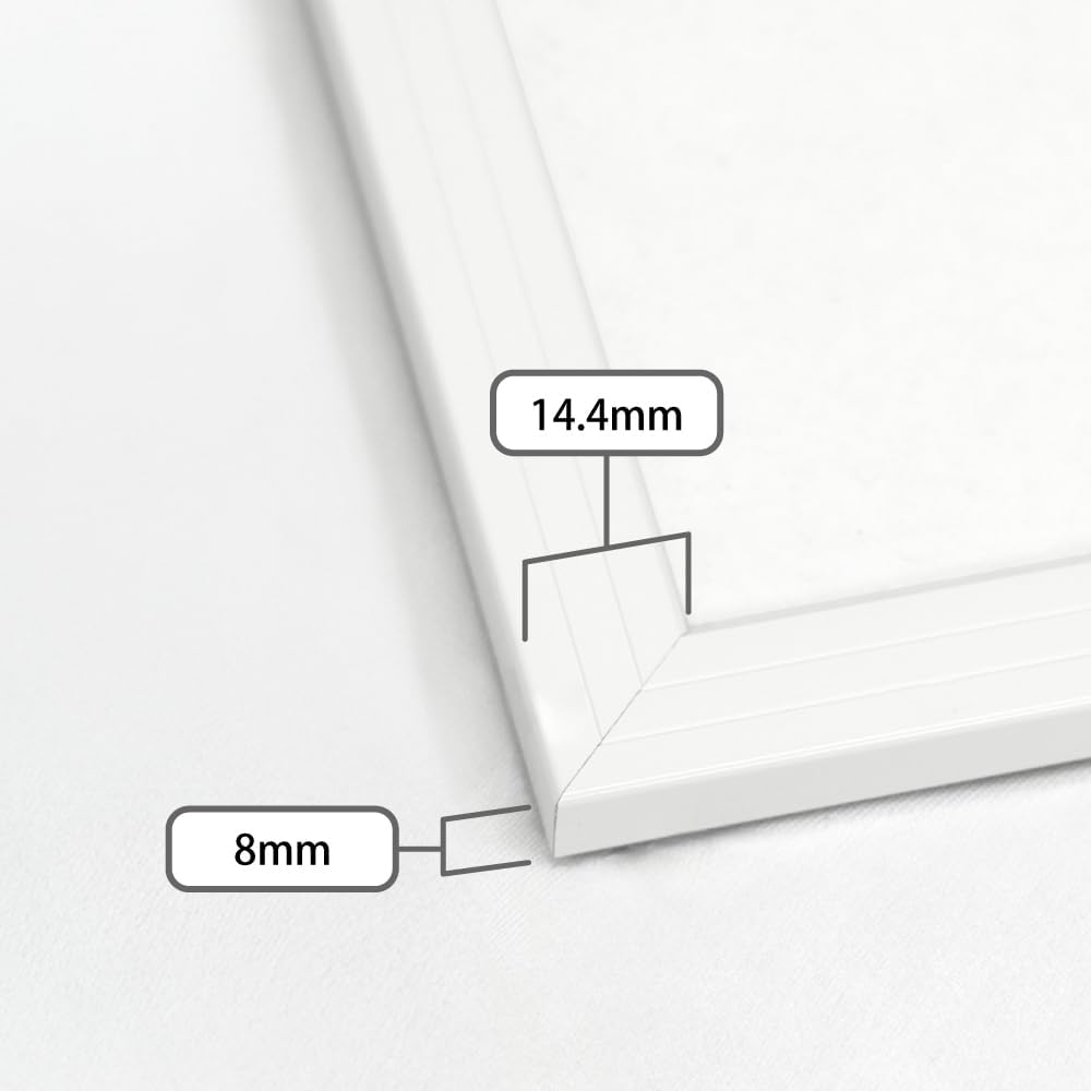 Daigaku NT017 Simple Poster Frame, UV Protection, PET, Lightweight, White, Aluminum Frame, 9.4 x 36 inches (915 x 610 mm), For International Posters