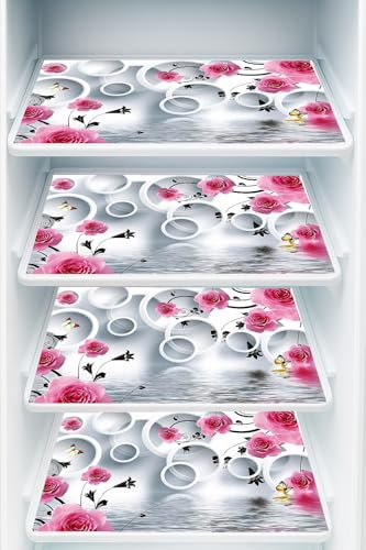 Image of THE LION'S SHARE Multipurpose Refrigerator Sheet | Drawer Mat | Water Proof PVC Material | Fridge Mats (Multi Colour -Pack of 03) -TLS-06