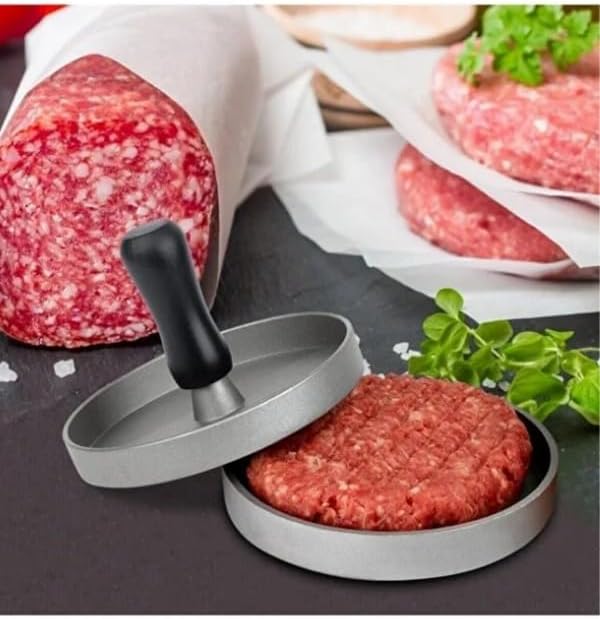 Paslanmaz Çelik Hamburger Köfte Yapma Pres Aparatı Çelik Burger Köfte Kalıbı