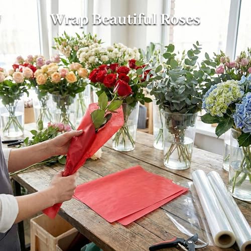 Image of Koogel 330 Sheets Red Tissue Paper, 14 X 10 inches