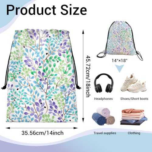 Image of Leaf Drawstring Bag for Storage Athlete Bag for Gym Sport Yoga Shoes ipad