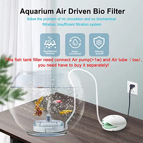 Image of UPETTOOLS Mini Aquarium Sponge Filter, Small Internal Fish Tank Filter Detachable Submersible Filter with Air Stone auxiliary filter Suitable for 5-20 Gallon Tank (Air Pumps and Air Tube not Included)