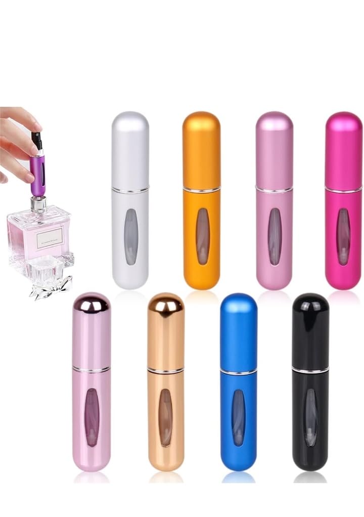 (2pcs Mini Perfume Refill Bottle - Empty Small Portable Perfume Atomizer Refillable Dispenser Container - Travel Essentials & Accessories for Women & Men (Multicolour)-image-25