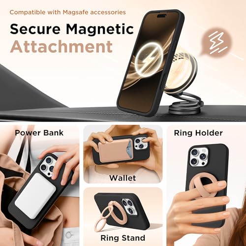 Image of GolbinBox Magnetic for iPhone 16 Pro Max Case, Silicone Cover, Black