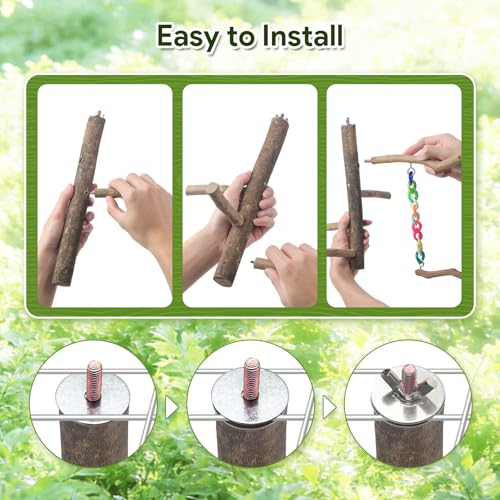 Image of Bird Toys, Bird Swing Toys with Perch Stand, Cage Accessories for Budgies, Parakeets, Cockatiels & Other Small Birds