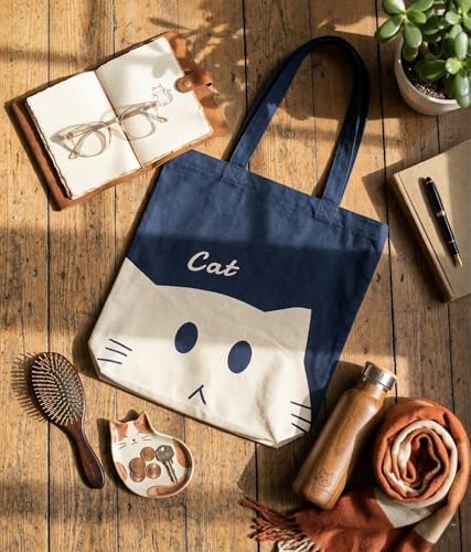 Image of Canvas Tote Bag with Zipper for Women| Inside Pocket | Cotton College Shoulder Bag | Stylish Travel Sling & Handbag for Daily Use