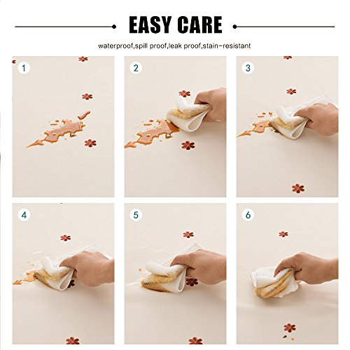 Wewoch Decorative Red Floral Print Lace Water Resistant Tablecloth Wrinkle Free And Stain Resistant Fabric Tablecloths For Kitchen Room 52 Inch By 70 Inch #TOP5