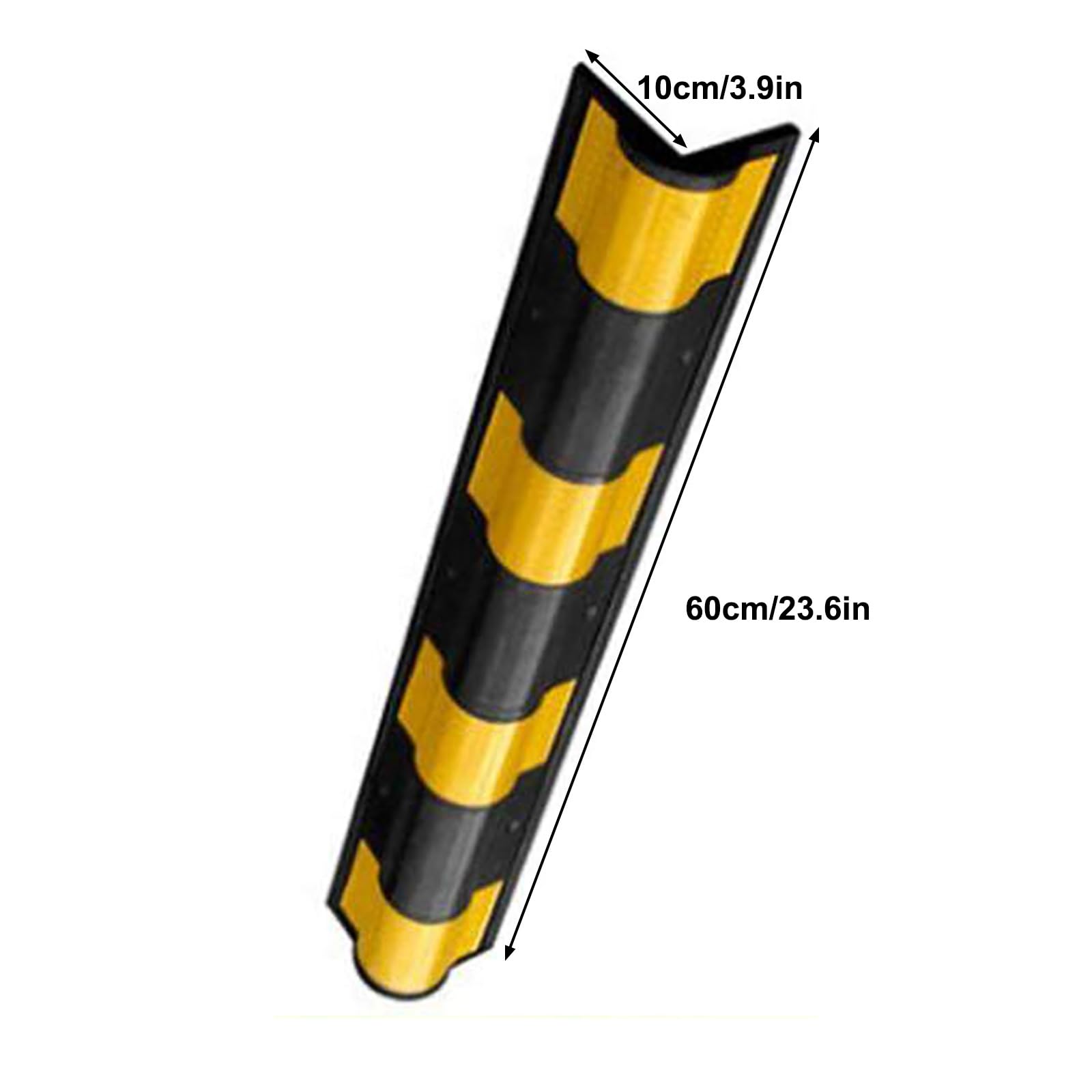 Eckenschutz für Wände, 2 Paar Gummieckenschützer für Garagen- und Lagerhallensäulen, Kantenschutz und Autotürschutz, abgerundete Kanten (60 x 10 cm) – robuste, stoßfeste Sicherheitsausrüstun