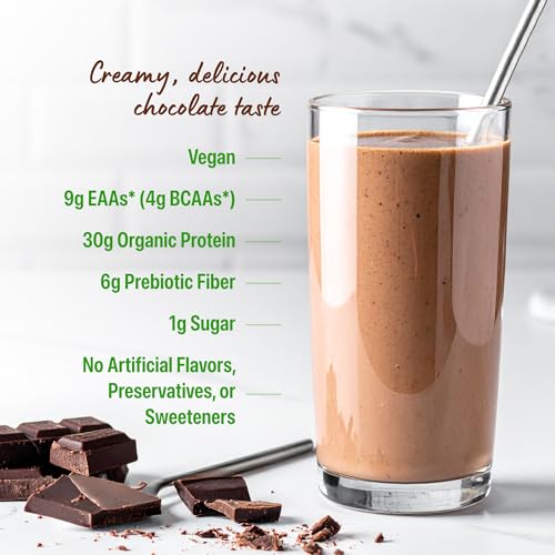 Orgain Organic Vegan 30g High Protein Powder, Chocolate, 2.01 lb - image 4