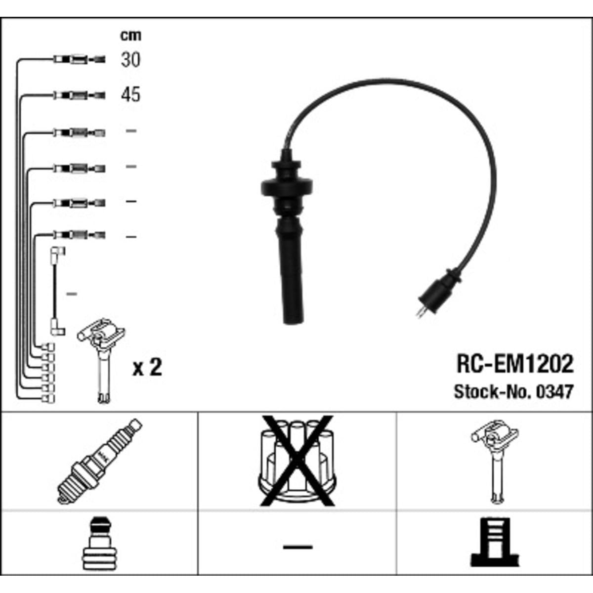Złączka kabla zapłonowego NGK RC-EM1202, 0347