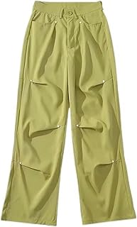 Peto retro americano de cintura baja para mujer, hotties de estilo urbano, sueltos e informales, pantalones hasta el suelo con pierna recta y plisados ​​de sauce