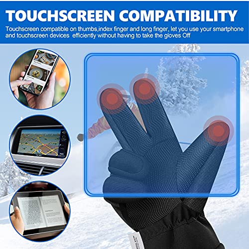 Image of Gustave GUESTAVE Gloves for Men Winter Wear Women Winter Gloves Warm Bike Riding Gloves Touch Screen Finger Microfiber Anti-Slip Design Windproof Waterproof Snow Ski Gloves | Microfiber Anti-Slip Design Windproof Waterproof Snow Ski Gloves