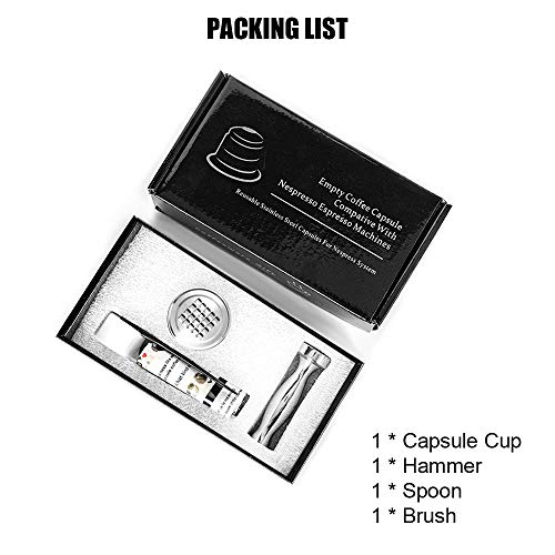 Ajcoflt Cápsulas de café reutilizáveis Copo Filtros de café em aço inoxidável 1 cápsula recarregável
