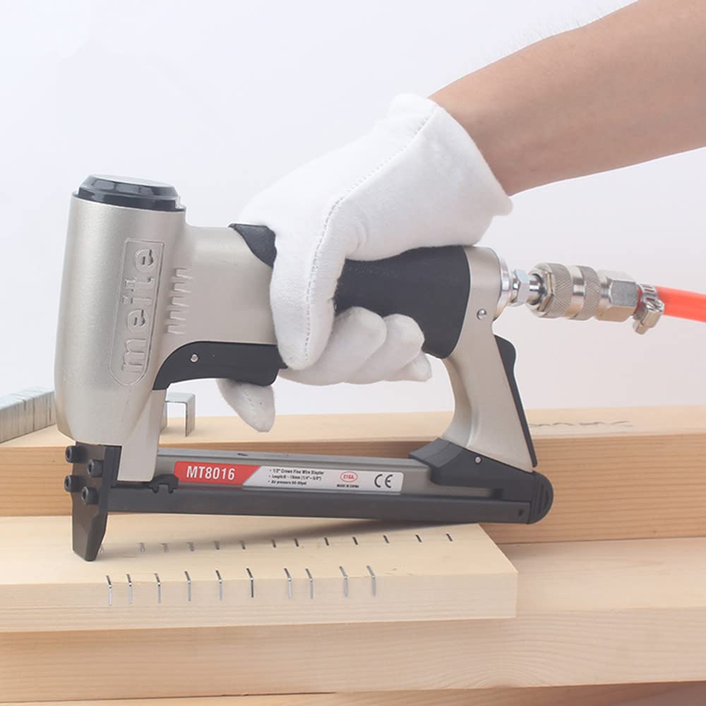 Pneumatic Crown Fine Wire Stapler for Staples Low Noise with 12.8mm Width 6-16mm Length