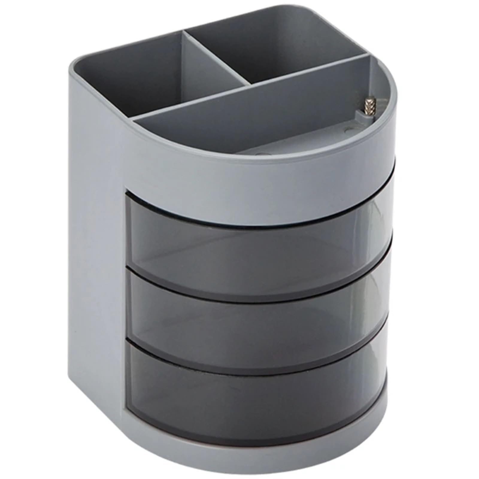 DHYUACN Pen Holder Multifunctional Pen Pencil Holder With 3 Layer Rotating Drawers Desk Organization Storage Box Office Desktop Organizers Desk Pen Holder(Grey)