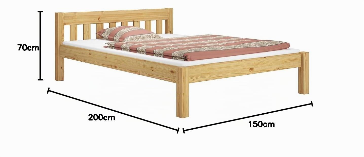 Erst-Holz®Französisches Bett mit Sprossen 140 x 200 mit Rost
