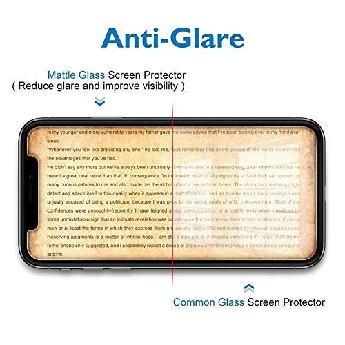 Image of DPJ Matte Anti-Glare Tempered Glass for iPhone 12 Pro Max (6.7 Inch) With Installation Kit | Military-Grade Gorilla Screen Protector | Edge to Edge Coverage | Black [Matte] [Pack of 1]