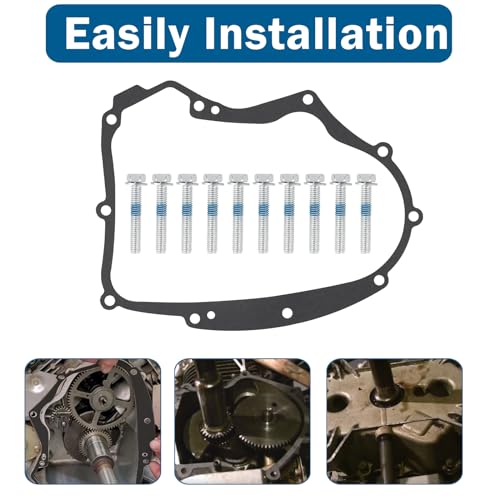 Image of 594195 Crankcase Gasket Kit with Mounting Bolts Lawnmowers Crankcase Gasket Accessories Compatible with Briggs Stratton Small Gasoline Engines Replace Part 591911, 697227, 690945, 273488