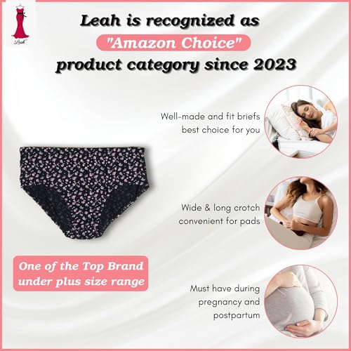 Image of LEAH Plus Size Women Premium Panties Hipster Mid Raise Brief Panty