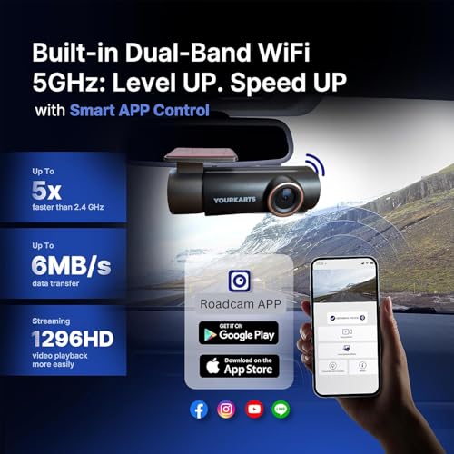 Image of YOURKARTS.COM L33 Plus Dash Camera - Dual 1080P Front and Rear Recording with WiFi, App Connectivity, G-Sensor, USB-A to Type-C Cable 3m and Loop Recording-18 Month Warranty