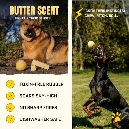 WoofBite Indestructible Dog Ball, Durable Chew Toy for Aggressive Chewers, 3" - image 3