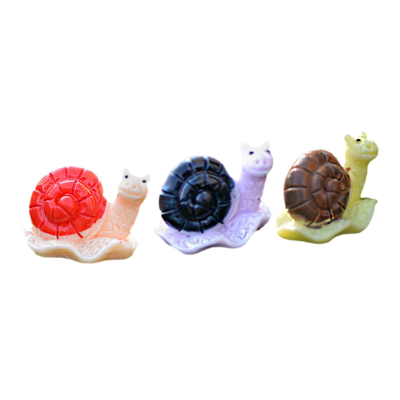 KONTONTY Realistic Snail Figurines Set of 3 Miniature Simulation Snail Ornaments for Garden Decoration and Educational Animal Toy Models for Home and Balcony
