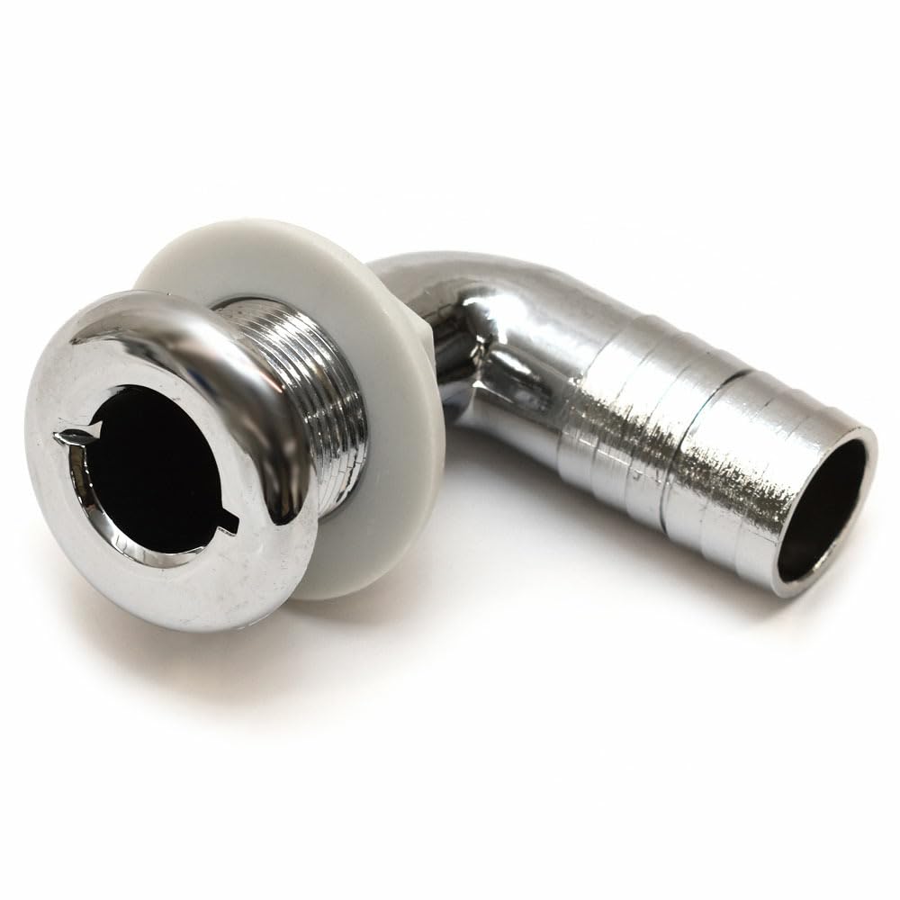 Triton Boat Elbow Thru Hull 1909754 | 1 1/8 Inch Chrome Plastic