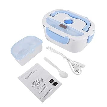 Electric Lunch Box, 1.5L Portable Electric Heating Lunch Box Food Heating Warmer Lunch Bento for Home, Office, School(Blue US Plug)