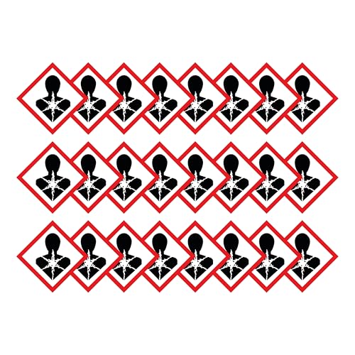 Image of Health Hazard Hazard Diamond Multi Pack 100mm x 100mm Strong Adhesive Vinyl Stickers for Safety (24)