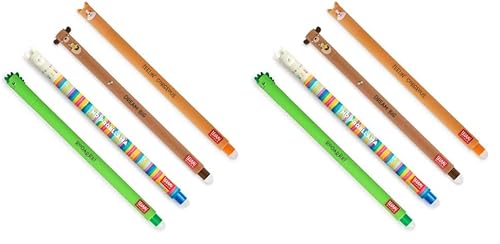 Legami - Set De 4 Bolígrafos De Gel Borrable, Temas Dino, Osito, Corgi, Llama, Bola En El Extremo Para Quitar La Tinta Negro, Azul, Verde, Rojo, Legami - Set De 4 Bolígrafos De Gel Borrable, Temas Dino, Osito, Corgi, Llama, Bola En El Extremo Para Quitar La Tinta Negro, Azul, Verde, Rojo,