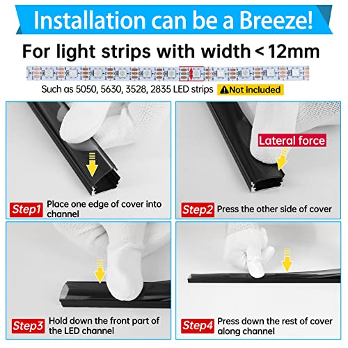 Muzata MZZ293 6Pack 3.3Ft/1M Black Led Channel System thumb #3