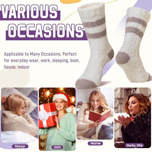 Image of DoSmart Fuzzy Socks For Women Slipper Warm Fluffy Soft Winter Cozy Plush Cabin Sleep Christmas Home Socks