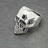 Biker Ring 925 Sterling Silver CHUNKY Heavy Skeleton Skull Rings for Men, Skull Gothic Punk Biker Ring Size: R T W U Y Z (T) #2