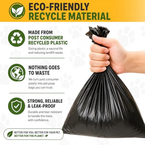 Image of Dog Poop Black Bags with Dispenser (700 Bags) doggy poop bags Pickup Bag 35 Refill Rolls Dog Waste Bags Cat Litter Clamps & Poop Bags (35 Rolls, Uscented)