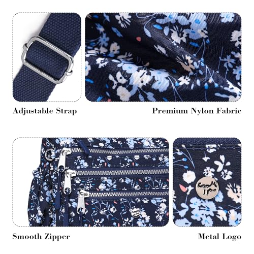 Image of AOCINA Nylon Crossbody Bags for Women Multi Pocket Cross Body Purses