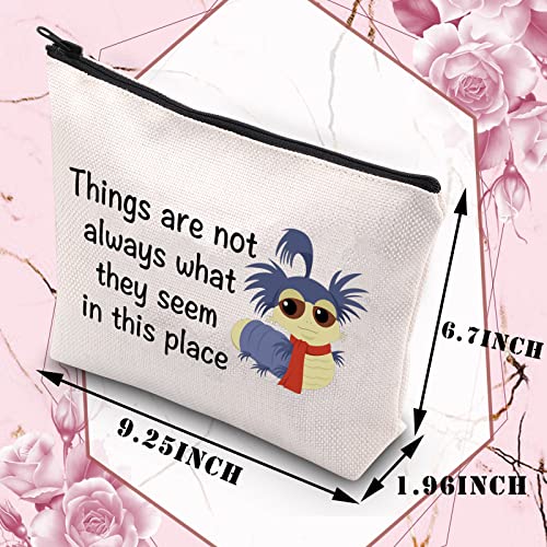 PLITI Things are Not Always What They Seem in This Place Makeup Bag for Friend Family Book Nerd The Worm Inspired Gift(in This Place BU) - Image 2