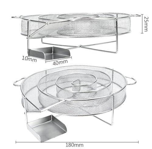UMIWE Kaltrauchgenerator, Edelstahl Räucherschnecke, Räucherspirale Mit Griff Kaltrauchgenerator für Räucherofen, Food Smoker Rauchgenerator für BBQ