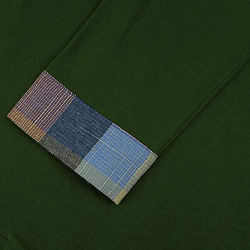 Image of Oyamiki Women's Casual Collared Curved Hem 2 in 1 Pullover Tops Plaid Contrast Shirt Blouse