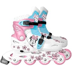 Patines Niña Princesas Stamp-Adjustable IN-Line Minnie Mash UP L Size 34-37, Color White Pink Blue, (J100734)