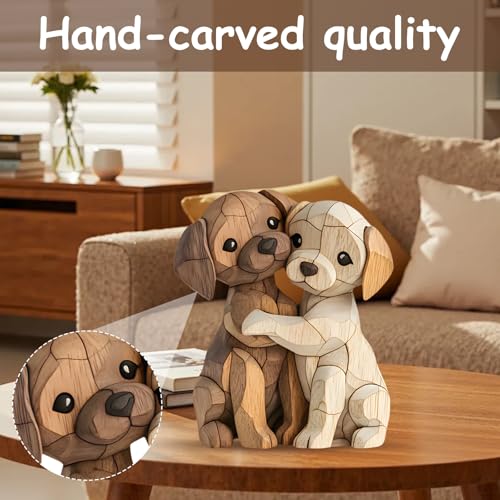 Rbleote Hunde Holz Deko 2D-Flache Schreibtischdekoration Gemütliche Deko Hund Für Büro Schreibtisch Bücherregal Badezimmer Wohnzimmerdeko Für Hundeliebhaber