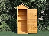 Mucola Gerätehaus mit 2 integrierten Regalböden 79x49x190 cm Geräteschuppen Gartenschrank aus Holz Geräteschrank Gartenhaus Gartengerätehaus