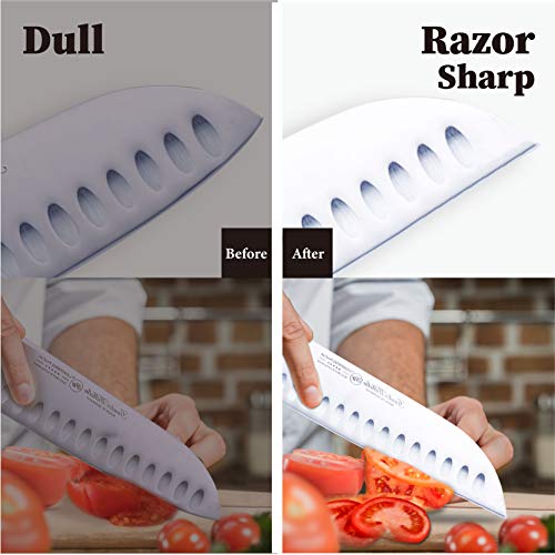 LOVEETA Sharpening Stone Whetstone Knife Sharpener - Wet Stones Kit Premium Dual Side Grit 400/1000 3000/8000 Waterstone Set with Non Slip Bamboo Base, Flattening Stone and Angle Guide - Thumbnail 2
