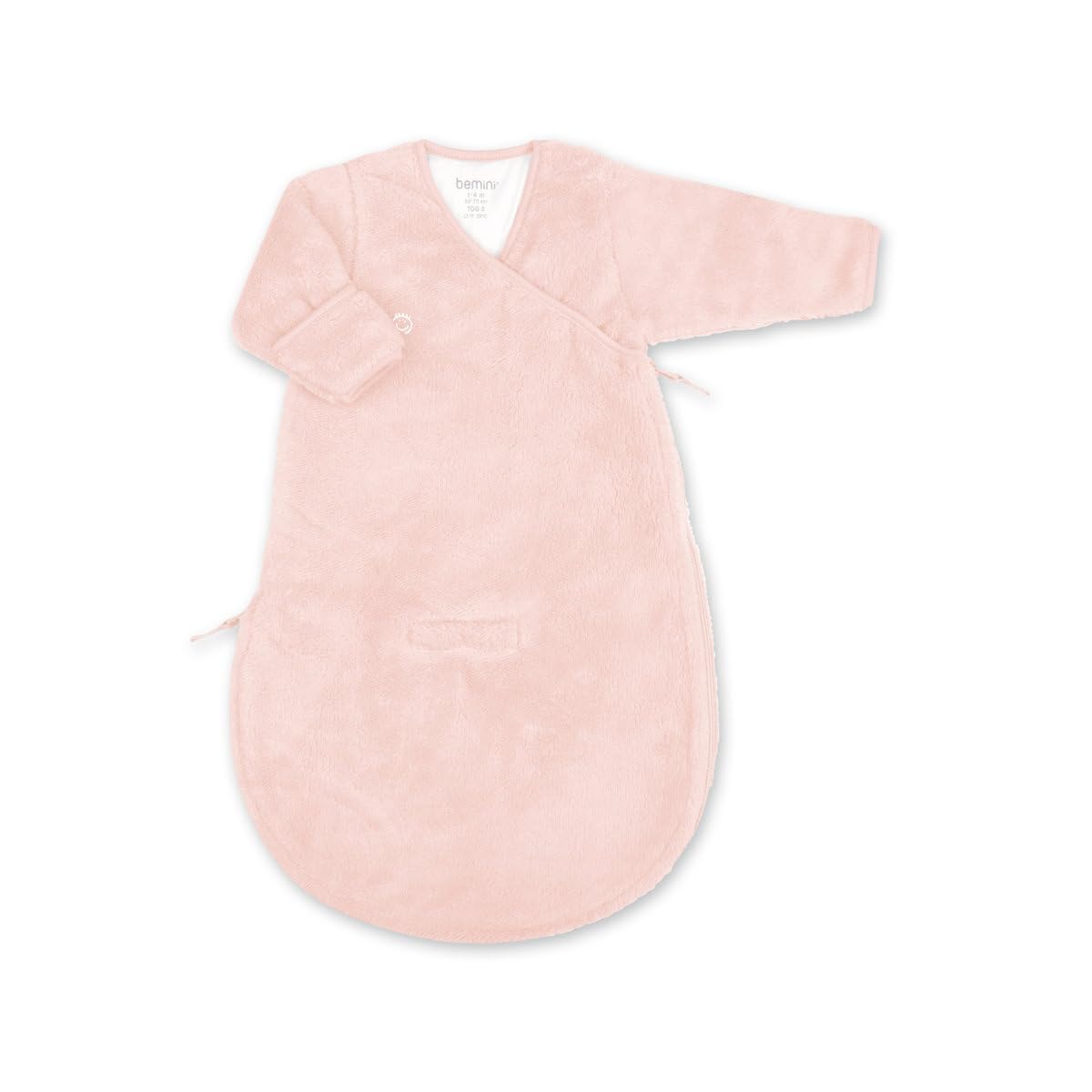 BEMINI - Sacco nanna/Magic Bag 03 mesi con guantoni SOFTY Tog 2,5 | Zip| Caldo | Maniche Lunghe | Rosa antico