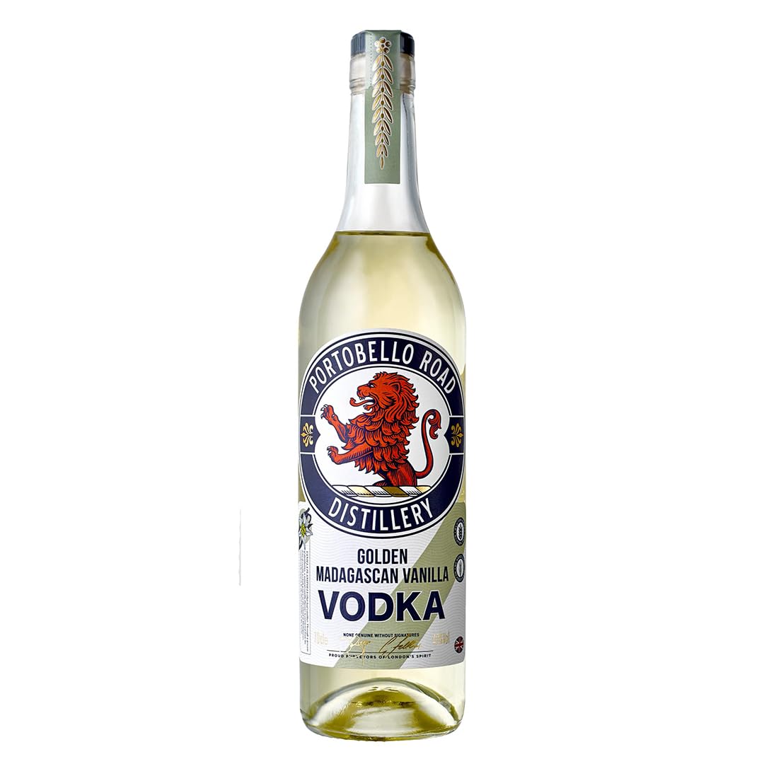 Portobello Road Golden Madagascan Vanilla Vodka 70cl, 40% ABV | British Potato Vodka Infused with Golden Madagascan Vanilla